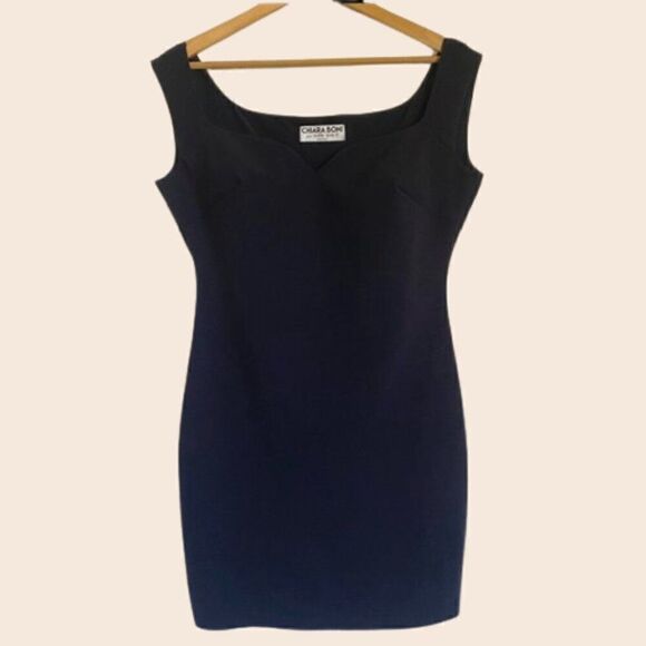 Chiara Boni Black Fitted Mini Dress - Picture 1 of 10